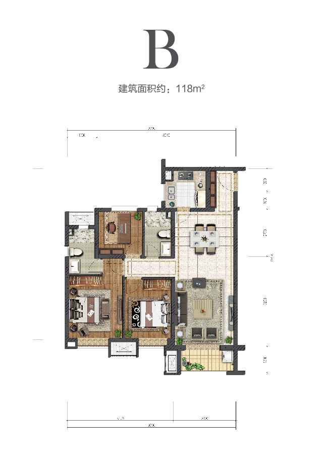 澳门赌场中环云著118㎡户型图