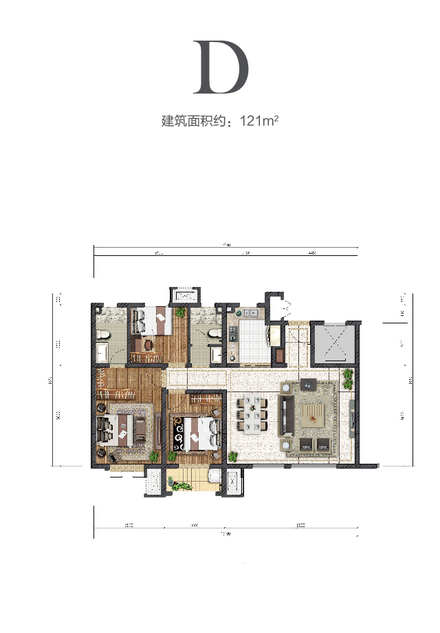 澳门赌场中环云著121㎡户型图